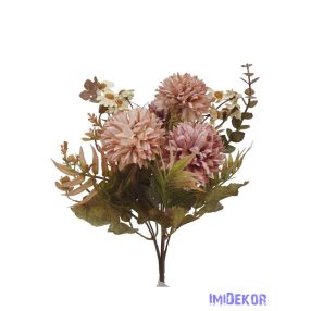 Antik színű krizantém csokor 29cm - Antik Barna