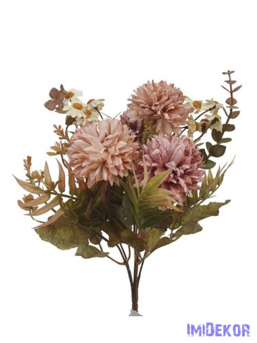 Antik színű krizantém csokor 29cm - Antik Barna