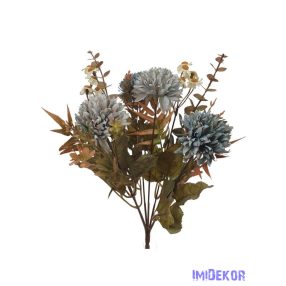 Antik színű krizantém csokor 29cm - Szürke
