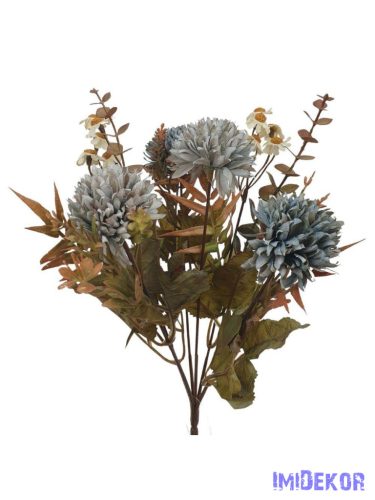 Antik színű krizantém csokor 29cm - Szürke