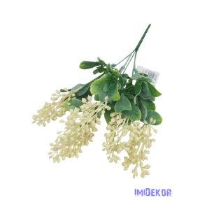 Fürtbogyós műzöld csokor 34cm - Fehér