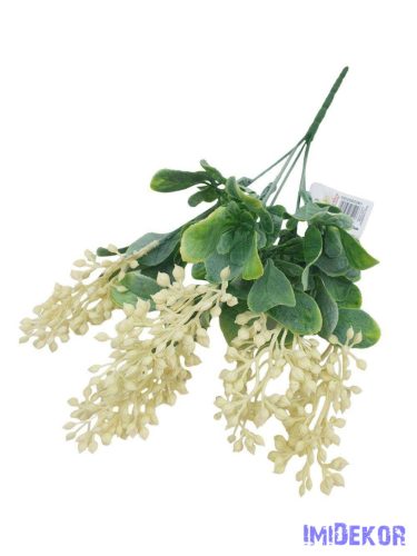Fürtbogyós műzöld csokor 34cm - Fehér