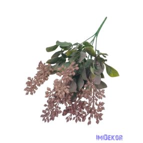 Fürtbogyós műzöld csokor 34cm - Sötét Mályva
