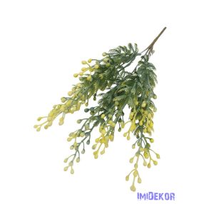 Bogyós műzöld csokor 36cm - Sárga