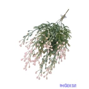 Bogyós műzöld csokor 36cm - Rózsaszín