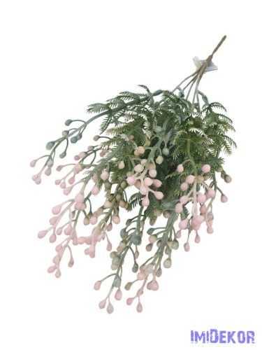 Bogyós műzöld csokor 36cm - Rózsaszín