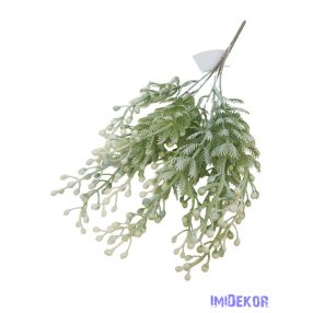 Bogyós műzöld csokor 36cm - Fehér