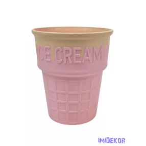 Műanyag ice cream kaspó - Rózsaszín