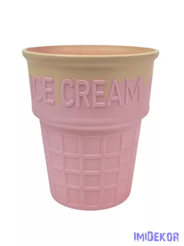 Műanyag ice cream kaspó - Rózsaszín