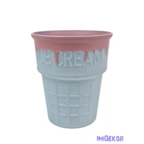 Műanyag ice cream kaspó - Kék