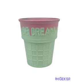 Műanyag ice cream kaspó - Zöld