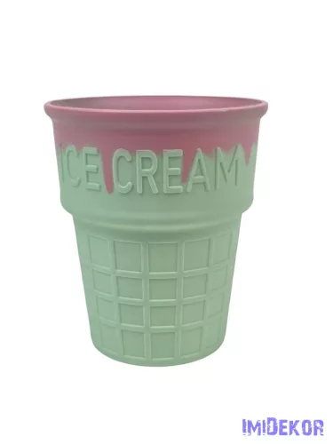 Műanyag ice cream kaspó - Zöld
