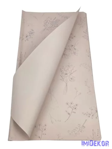 Fólia ív 57x56cm 20db/csomag Vegyes virágmintás - Drapp