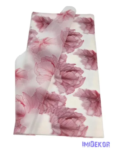 Fólia ív 57x56cm 20db/csomag Hibiszkusz virágmintás - Bordó
