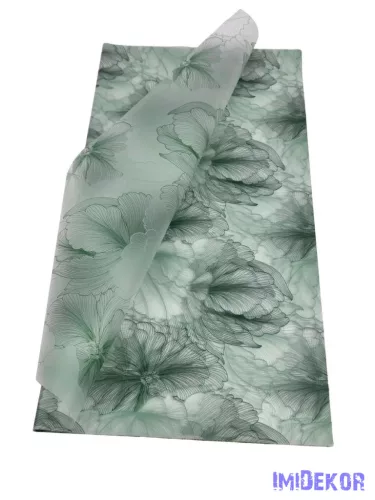 Fólia ív 57x56cm 20db/csomag Hibiszkusz virágmintás - Zöld