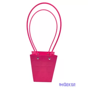 Virágtáska kicsi trapéz kocka mintás - Pink