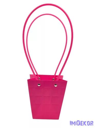 Virágtáska kicsi trapéz kocka mintás - Pink