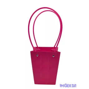Virágtáska nagy trapéz kocka mintás - Pink