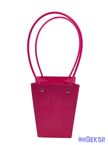 Virágtáska nagy trapéz kocka mintás - Pink
