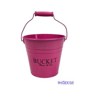 Színes bádog vödör 13 cm BUCKET - Pink
