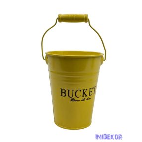 Színes bádog vödör 10 cm magas BUCKET - Sárga 