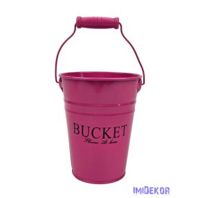 Színes bádog vödör 10 cm magas BUCKET - Pink