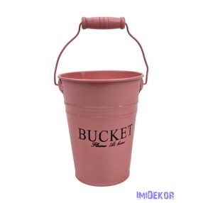 Színes bádog vödör 10 cm magas BUCKET - Barack