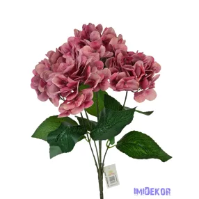 Hortenzia csokor 42 cm - Fáradt Rózsaszín
