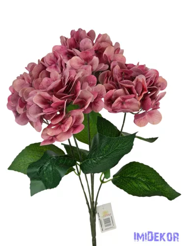 Hortenzia csokor 42 cm - Fáradt Rózsaszín