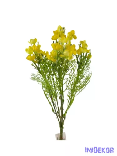 Apró virágos műzöld csokor 37cm - Sárga