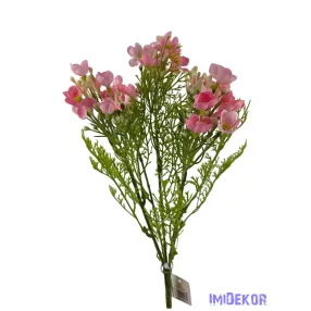 Apró virágos műzöld csokor 37cm - Rózsaszín