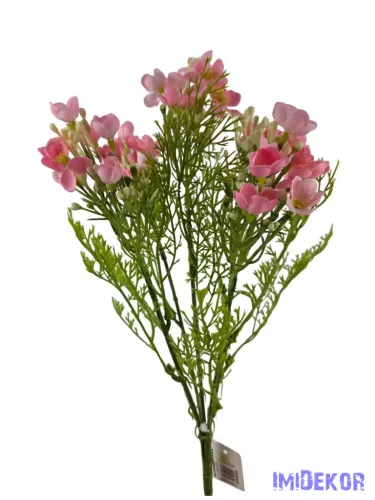 Apró virágos műzöld csokor 37cm - Rózsaszín