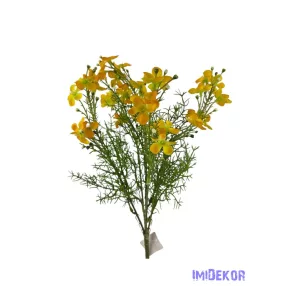 Apró virágos műzöld csokor 40cm - Sárga