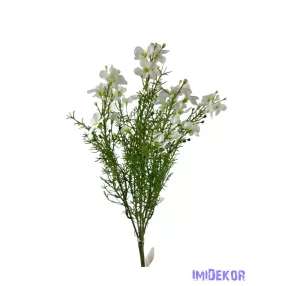Apró virágos műzöld csokor 40cm - Fehér