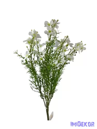 Apró virágos műzöld csokor 40cm - Fehér