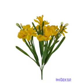 Vegyes virágú gumi nárcisz csokor 38cm - Sárga