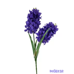 Jácint 2 ágú szálas selyemvirág 39cm - Lila