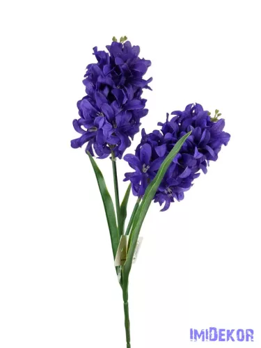 Jácint 2 ágú szálas selyemvirág 39cm - Lila