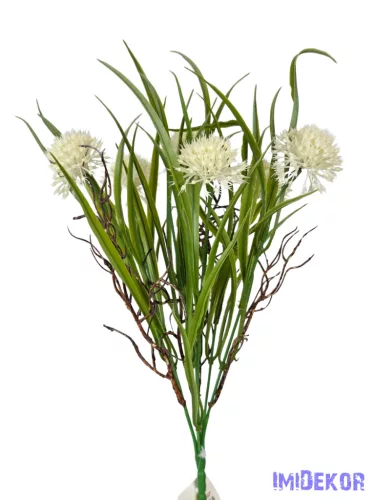 Műzöld hagymás csokor 37 cm - Fehér