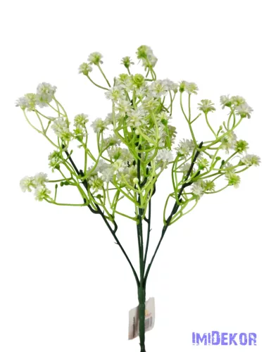 Műzöld művirágos csokor 30 cm - Fehér