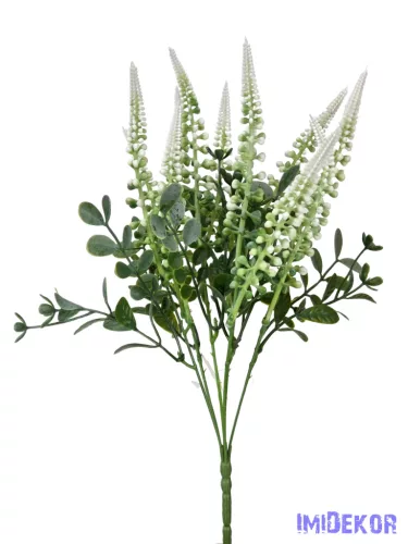 Fürtös műzöld csokor 34 cm - Fehér