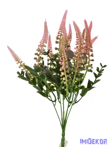 Fürtös műzöld csokor 34 cm - Rózsaszín