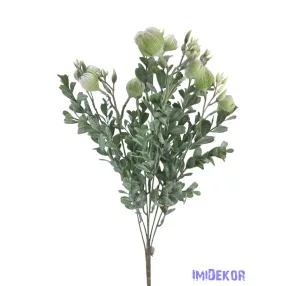 Műzöld bimbós csokor 53 cm - Fehér