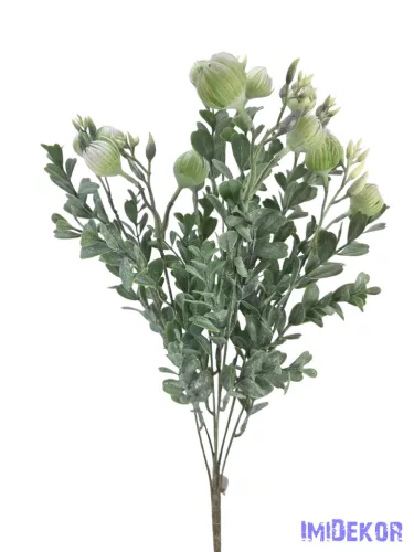 Műzöld bimbós csokor 53 cm - Fehér