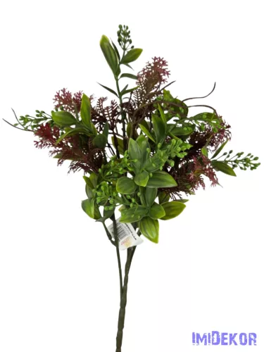 Vegyes műzöld csokor 40 cm - Bordó