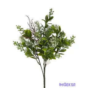 Vegyes műzöld csokor 40 cm - Fehér