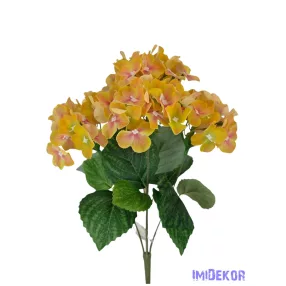 Real touch hortenzia csokor 33 cm - Sárga