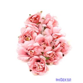 Dekor selyemvirág fej 8cm 10db/csomag - Fáradt Rózsaszín