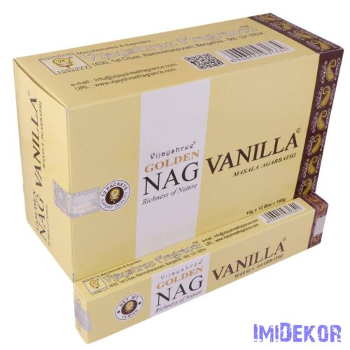GOLDEN füstölő indiai maszala 15 g - Nag Vanilla