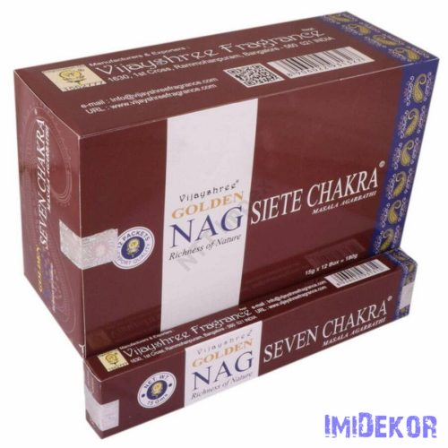 GOLDEN füstölő indiai maszala 15 g - Seven Chakra